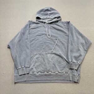 Oversized Dyed Hoodie Men's 2XL Gray Fleece Lined Loose Fit Pullover Non Fiction